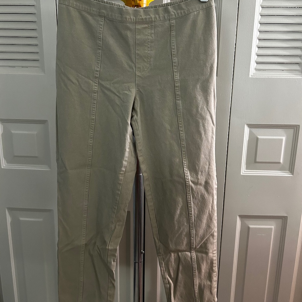 Large Tan Isaac Mizrahi Straight Leg Pants